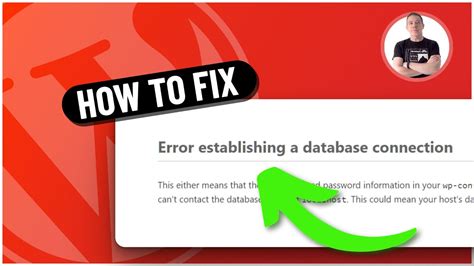 Fix Error Establishing A Database Connection In Wordpress Youtube