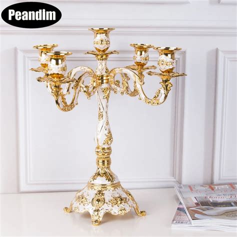 Aliexpress Buy PEANDIM Gold Plated European Style Candlestick 5