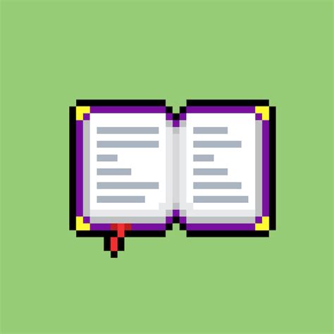 Premium Vector Opened Book With Pixel Art Style