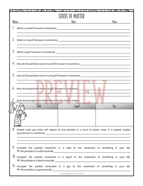 States Of Matter Worksheet Solids Liquids And Gases Made By Teachers