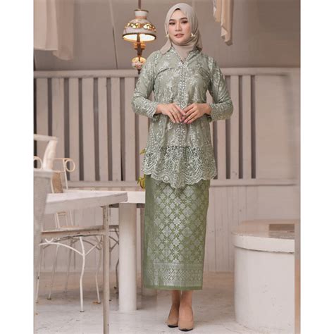 Jual Bisa Cod Setelan Kebaya Encim Rok Songket Tunik Brukat Busui