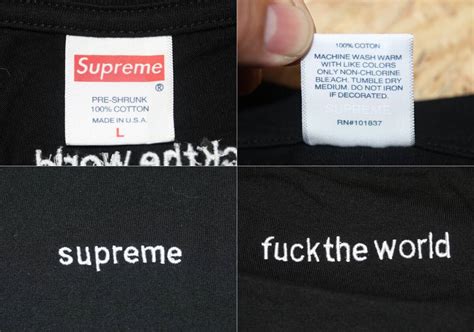 SUPREME シュプリーム ロゴ 刺繍 Tシャツ L USA製 超 fuck the world USA購入 Lサイズ 売買された