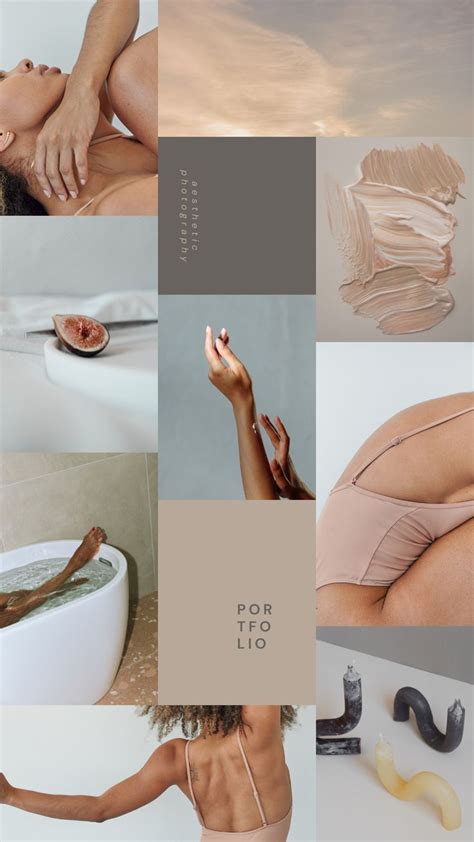 Free Canva Beige Nude Aesthetic Photography Portfolio Collage Instagram