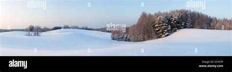 Beautiful winter panorama in sunset time Stock Photo - Alamy