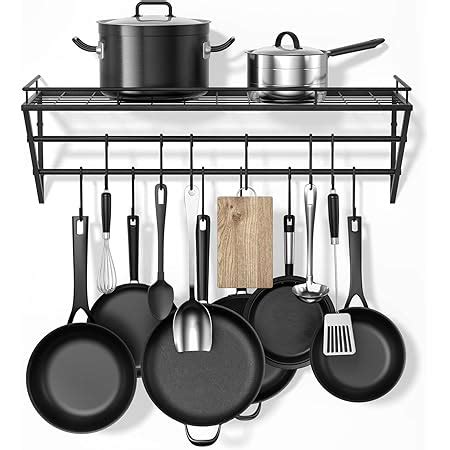 Amazon Kes Inch Kitchen Pan Pot Rack Wall Mounted Hanging