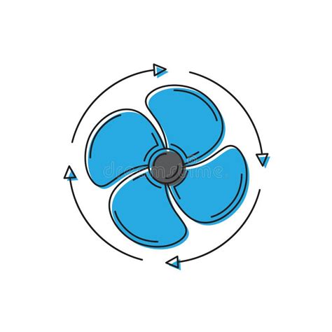 Fan Rotation Direction Vector Icon Symbol Isolated On White Background