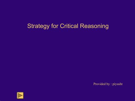 Critical Reasoning PPT