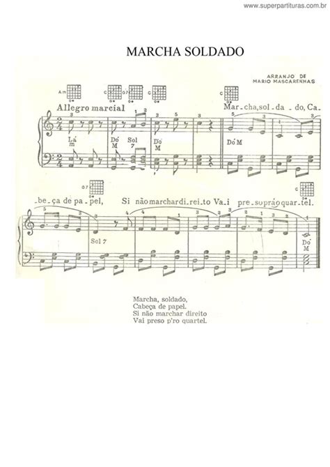 Super Partituras Marcha Soldado V Desconhecido Cifra