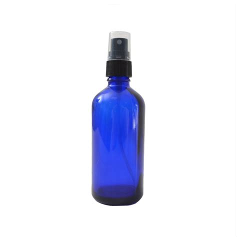 Vaporisateur Verre Bleu 100 Ml Avec Spray Noir