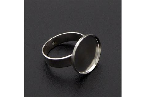 St Ck Sterling Silber Ring Rohling Mit Mm Fassung Ringgr Sse