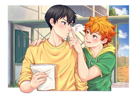 Hinata Shouyou And Kageyama Tobio Haikyuu Drawn By Ainudraws Danbooru