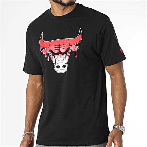 New Era Tee Shirt Nba Drip Logo Chicago Bulls Noir