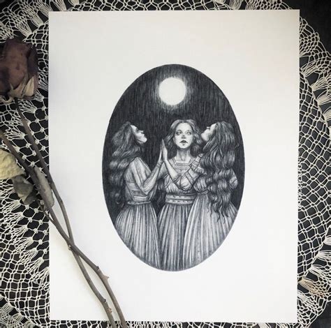 Coven Fine Art Print Witch Coven Gothic Victorian Full Moon Magick