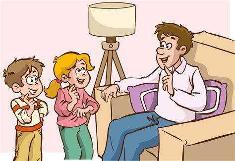 children talking to their parents cartoon vector 18807796 Vector Art at ...