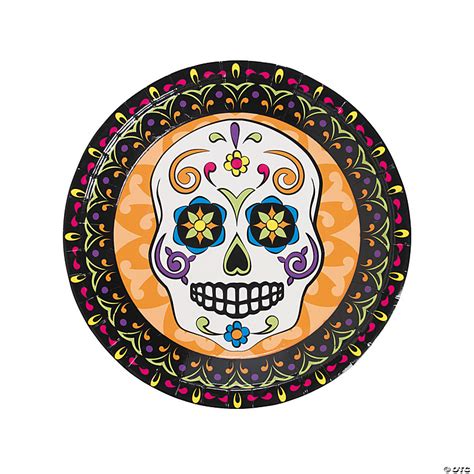 Day Of The Dead Paper Dinner Plates 8 Ct Oriental Trading