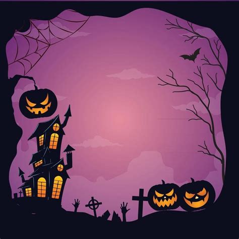 Halloween Background Template With Scary Pumpkin Face Scary Pumpkin