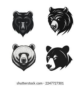 Simple Bear Head Logo Silhouette Vector Stock Vector (Royalty Free ...