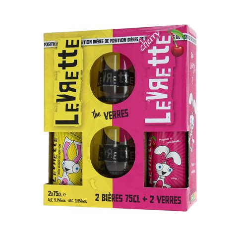 BIERE MIXTE COFFRET LEVRETTE BLONDE CL CHERRY CL VERRES France