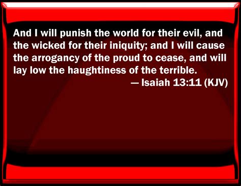 Isaiah And I Will Punish The World For Their Evil And The Wicked