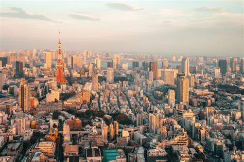 The Tokyo Tower at Sunset stock image. Image of asian - 248134935