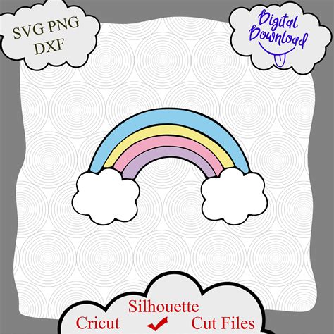 Rainbow Svg Rainbow Clouds Svg Files For Cricut Silhouette Inspire