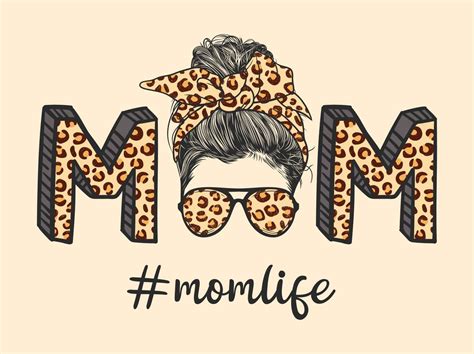 Mom Life With Messy Bun Hairstyle With Leopard Pattern Headband And