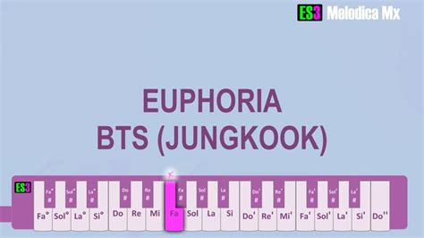 Euphoria Bts Jungkook Melodica Con Notas Youtube