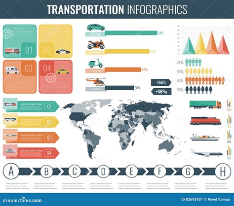 Transportation Infographics Set. Individual and Public Transport with ...