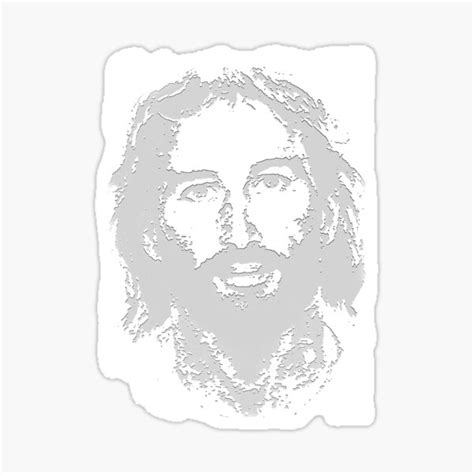 Jesus Face Sticker By Davesconnect Redbubble