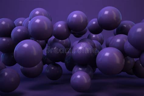 Purple Balls Or Sphere On Purple Background 3d Abstract Stock