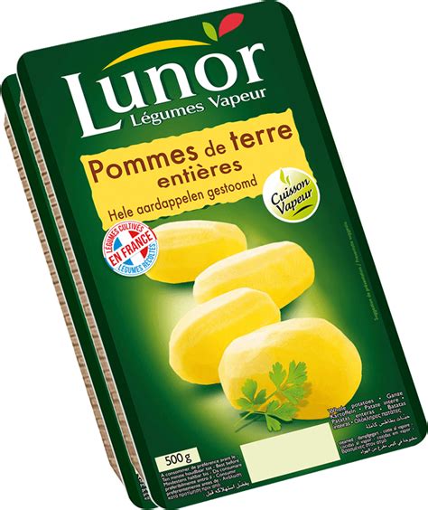 Pommes de terre entières 2x500g cuites sous vide à la vapeur Lunor