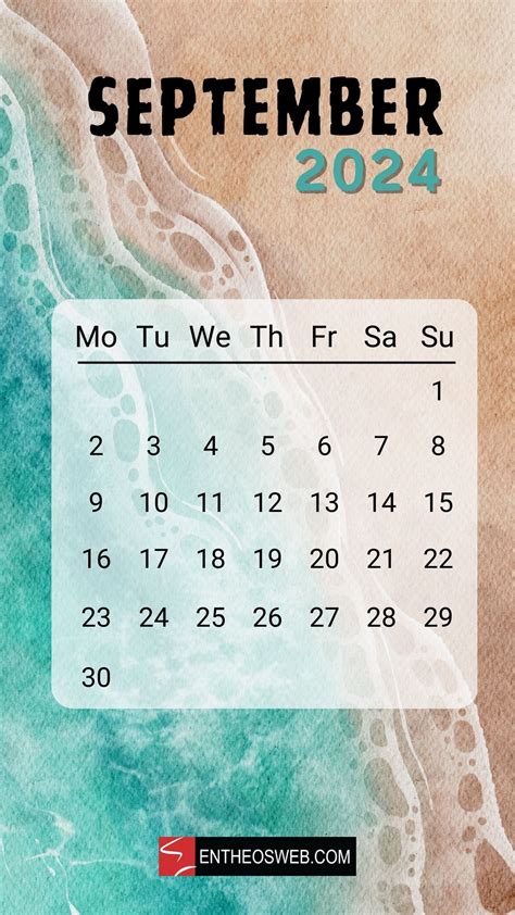 September 2024 Calendar Phone Wallpaper Backgrounds | EntheosWeb