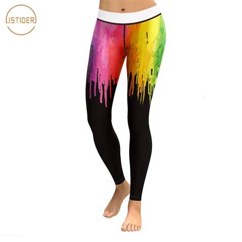 Buy Istider Fitness Leggings Women Fashion 3d Colorful Paint Printing Black