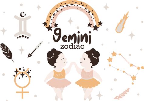 Géminis Signo Del Zodiaco Clipart Horóscopo De Niños Lindos Estrellas Del Zodiaco