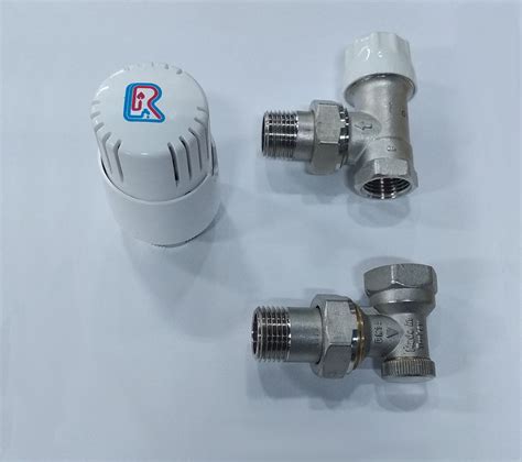 Комплект угловых радиаторных кранов Romstal 1/2" с термоголовкой купить ...