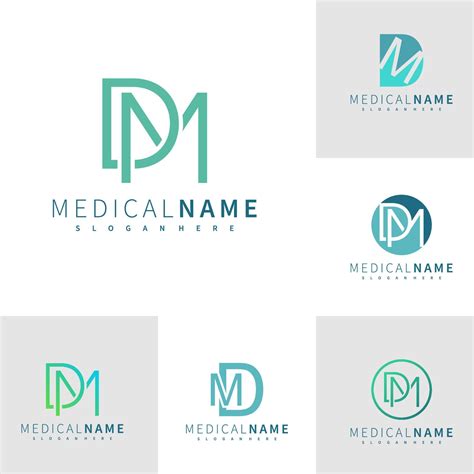 Set Of Letter D M Logo Design Vector Creative D M Logo Concepts