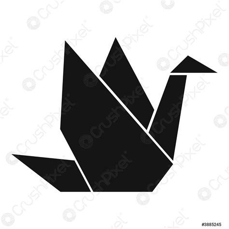 Japanese Origami Bird Icon Simple Style Stock Vector 3885245