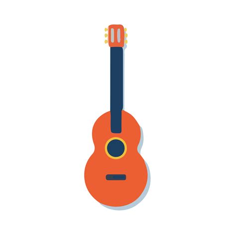 Acoustic Guitar Orange Guitar Icon Isolated On A Transparent