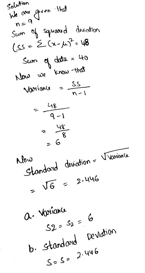 Solved Given The Following Information Of A Sample Data Calculate