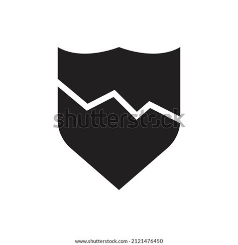 Broken Shield Icon Design Isolated On Stock Vector Royalty Free 2121476450 Shutterstock