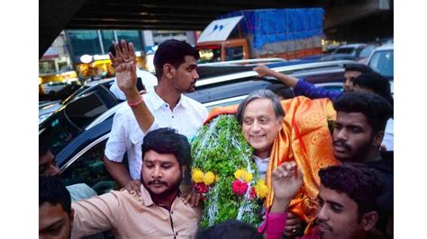 Congress Presidential Aspirant Shashi Tharoor Visits City Revanth