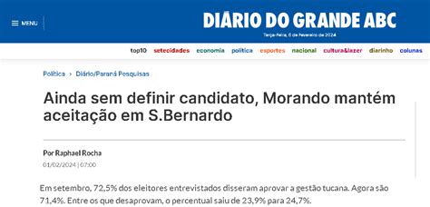 Di Rio Do Grande Abc Cita Pesquisas Realizada Pela Paran Pesquisas Em