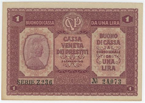 1 Lira Cassa Veneta Dei Prestiti Italy Numista