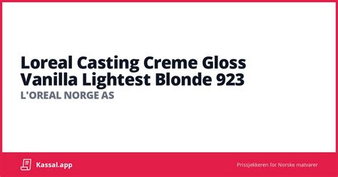 Loreal Casting Creme Gloss Vanilla Lightest Blonde 923 Kassalapp