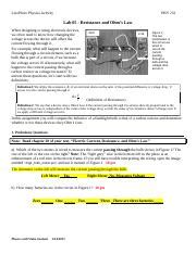 232 Lab 05 Ohms Law Report Done Docx LivePhoto Physics Activity