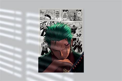 Zoro Roronoa Poster One Piece Poster Zoro Wall Art One Piece Wall