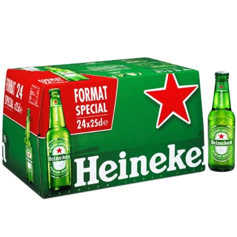 Bière blonde HEINEKEN le pack de 24 bouteilles de 25cL à Prix Carrefour