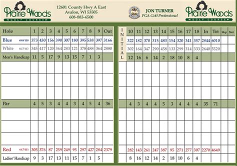 Course Details - Prairie Woods Golf Course