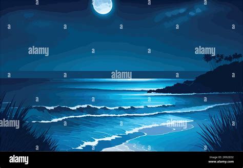 Vector Background Illustration That Portrays A Peaceful Coastal Scene