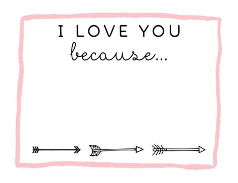 Download This I Love You Because Printable With Images